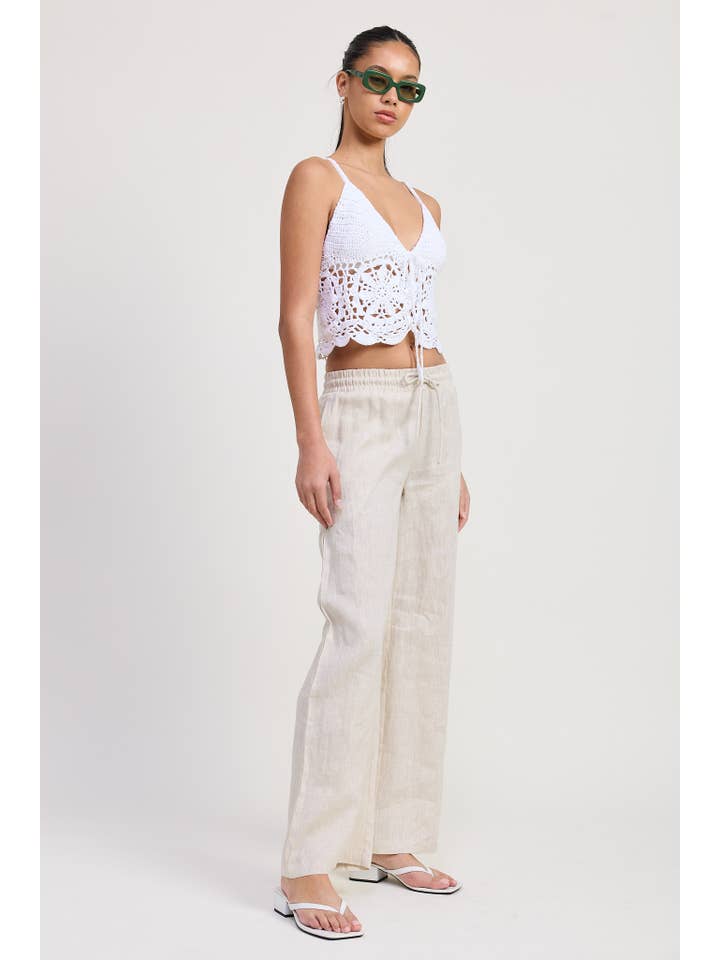 White CROCHET LACE TOP for wholesale on Faire