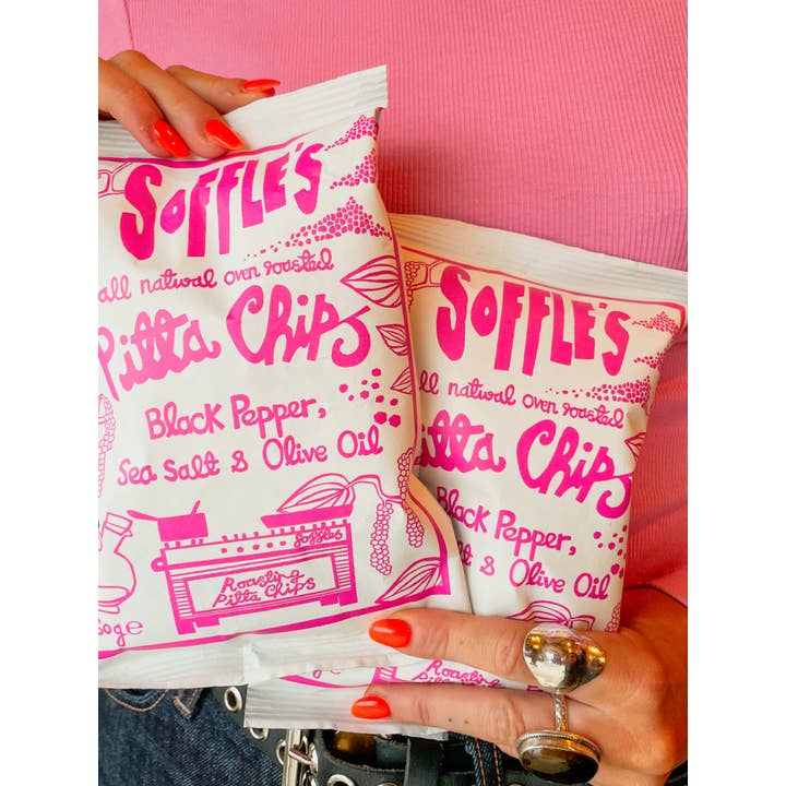 Soffle's Pitta Chips – wholesale Crisps – Black Pepper, Sea Salt, & Olive Oil Pitta Chips (15 x60g)