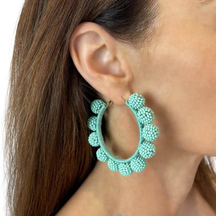 Rice Bead Ball Hoops for wholesale by AXESSI