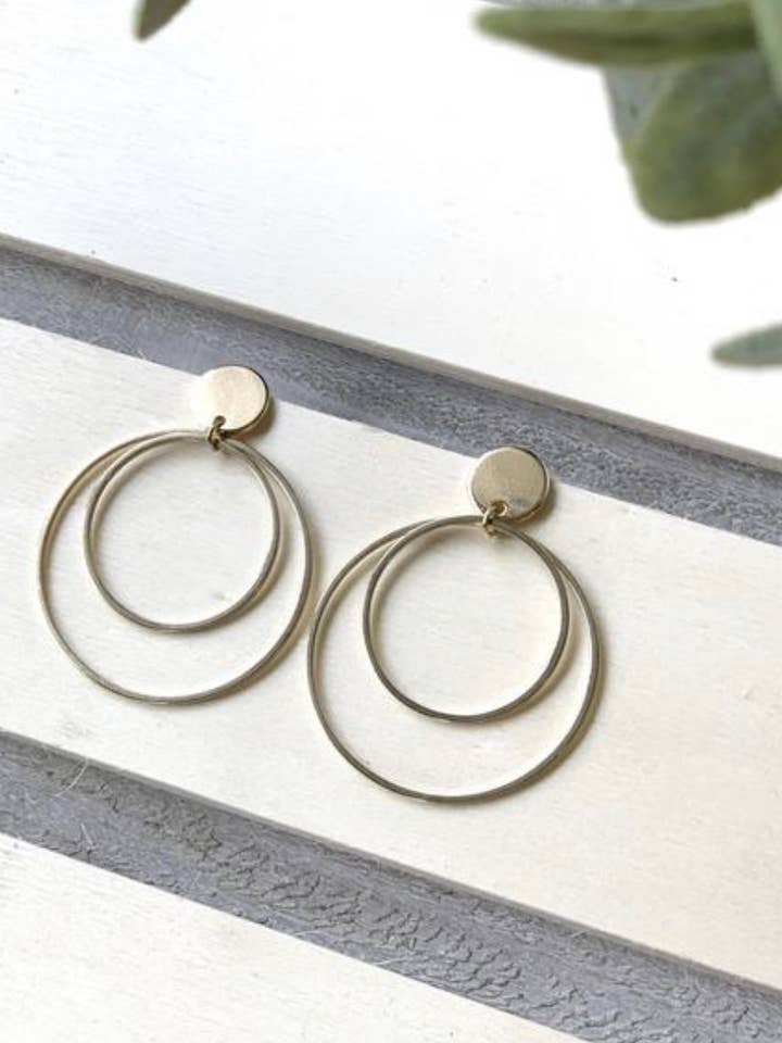 Dubbel ring med guldpläterad Stud för wholesale av Clover + Coast Designs