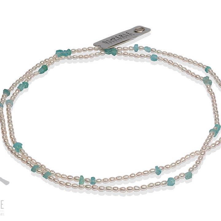 Collier de perles avec apatite | 90 cm pour la vente par Di Perle GmbH