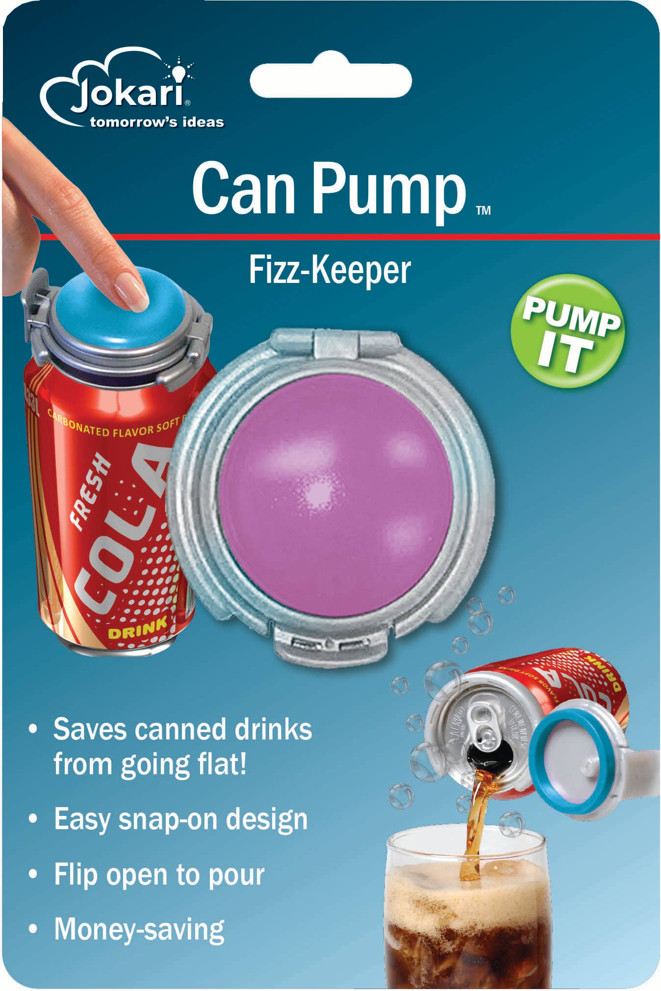 Jokari - Wholesale Kitchen Tool/Gadget - Jokari Can Pump – Repressurizing Flip-Top Lid for Soda Cans3