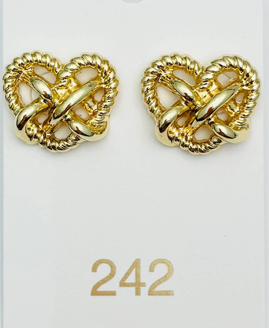 TWO FORTY TWO - Vente Clous d'oreille - GOLDEN - Stud Logic de Bretzel (or) ER7132