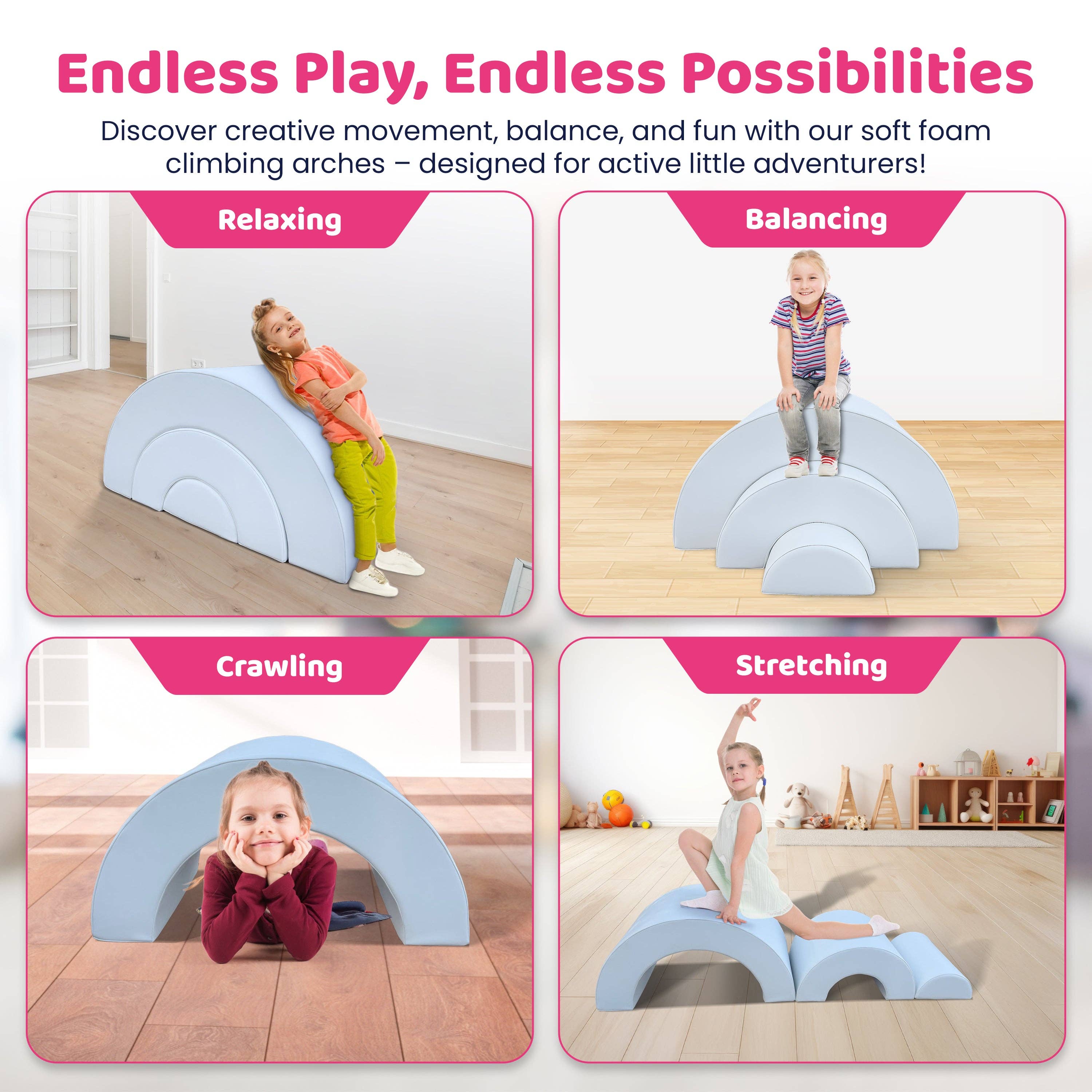 TQ FURNITURE – wholesale Toy set – Kids – Soft Play 3-Sections Rainbow Bridge12