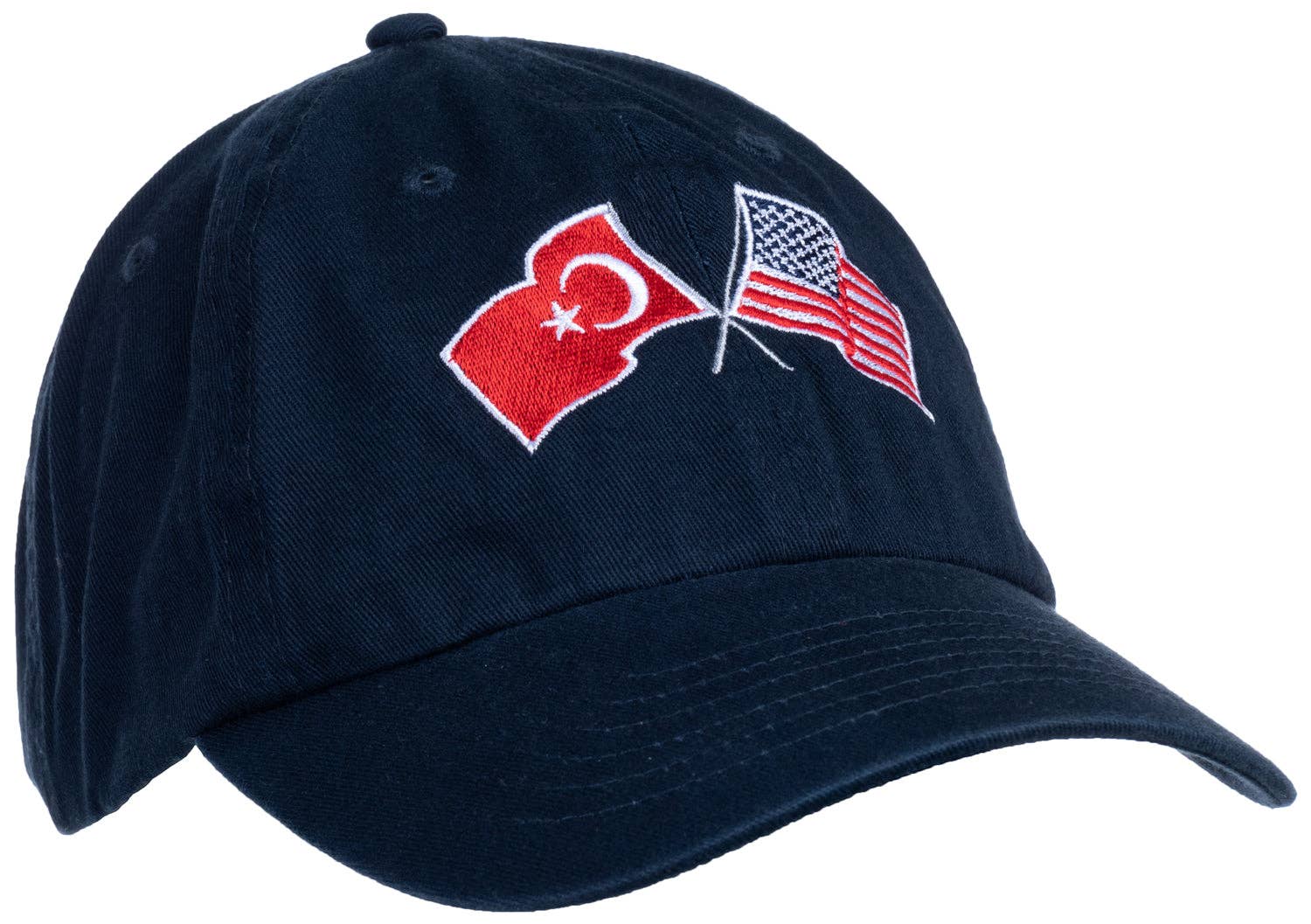 Navy Turkey and US Flag Hat | American Friendship Nations Flag Baseball Low Profile Dad Hat for Men Women for wholesale on Faire5