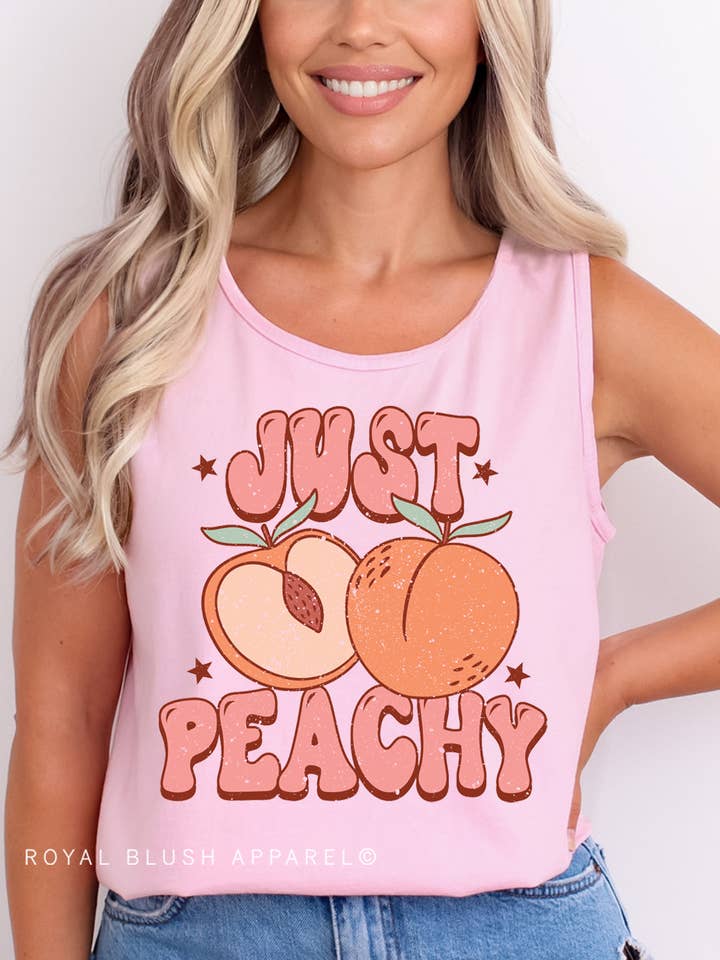 Transfert polychrome Just Peachy pour la vente par RBA Transfers