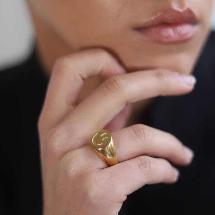 Réalta - Vente Chevalières - Bague Vice Smiley en or