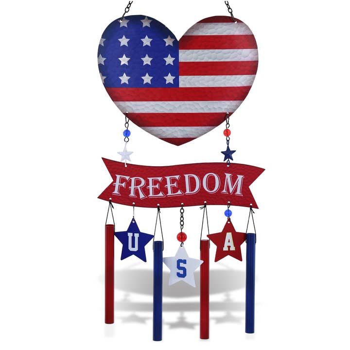 Campanilla de viento - Corazón de libertad con bandera de EE. UU. para venta al por mayor de Cota Global