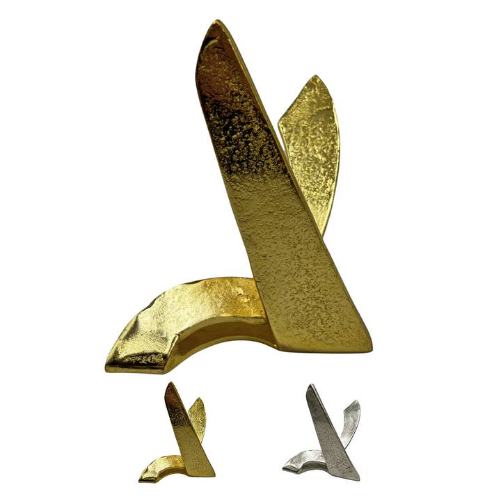 Scultura di oggetti d'arte decorativa astratta in alluminio da 9 pollici per la vendita all'ingrosso da parte di 2626 Designs