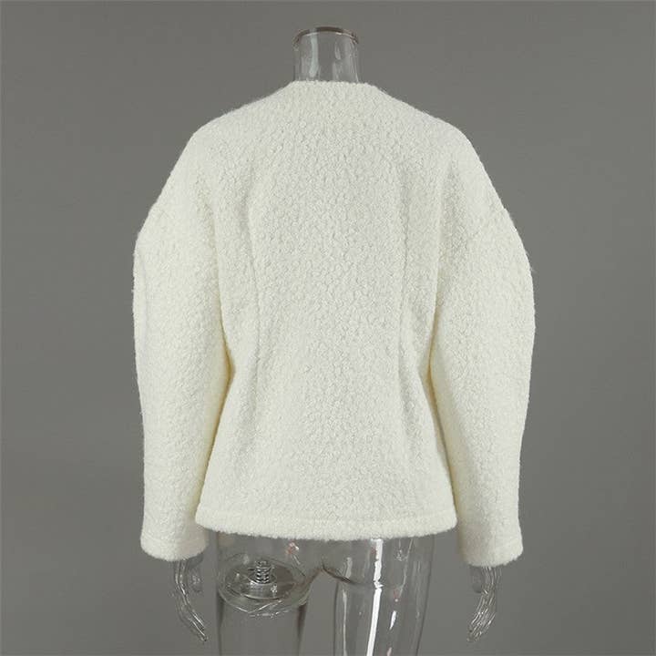 WHITE Thick Solid Wool Coat for wholesale on Faire8