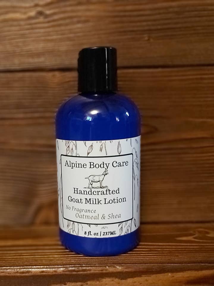 Oatmeal & Shea No Fragrance Goat Milk Lotion for wholesale by Alpine Body Care