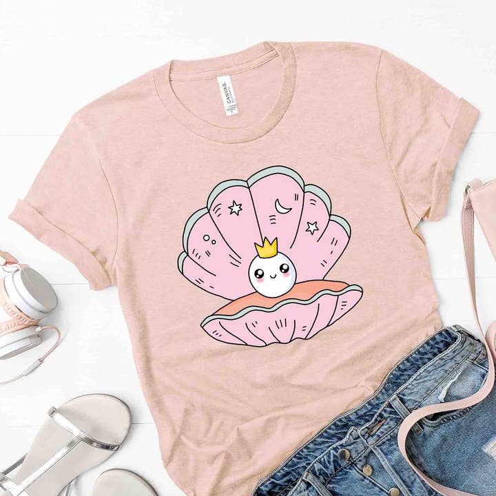 Camiseta estampada Pearl Princess por atacado de Superr Sunday