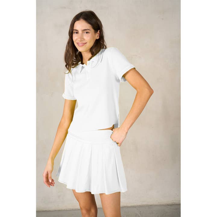 Polo Shirt Set with Pleated Flare Skort for wholesale by lalamia