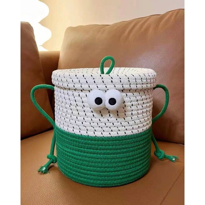 INSPECIAL HOME - Wholesale Laundry Basket - Handwoven Whimsical Big Eyes Laundry Storage Basket Bag 5