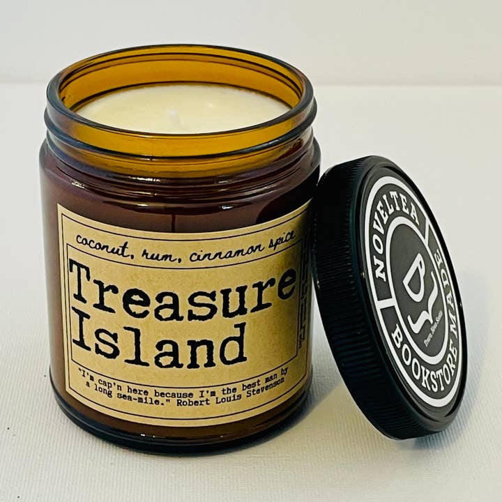 NovelTea Bookstore & Gifts - Wholesale Jar/Filled Candle - Treasure Island - Coconut & Rum Scented Candle