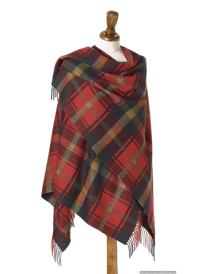 Bronte Moon - Vendita all'ingrosso Poncho - Donna - Tartan Mini Ruana — 100% lana d'agnello merino — Made in England