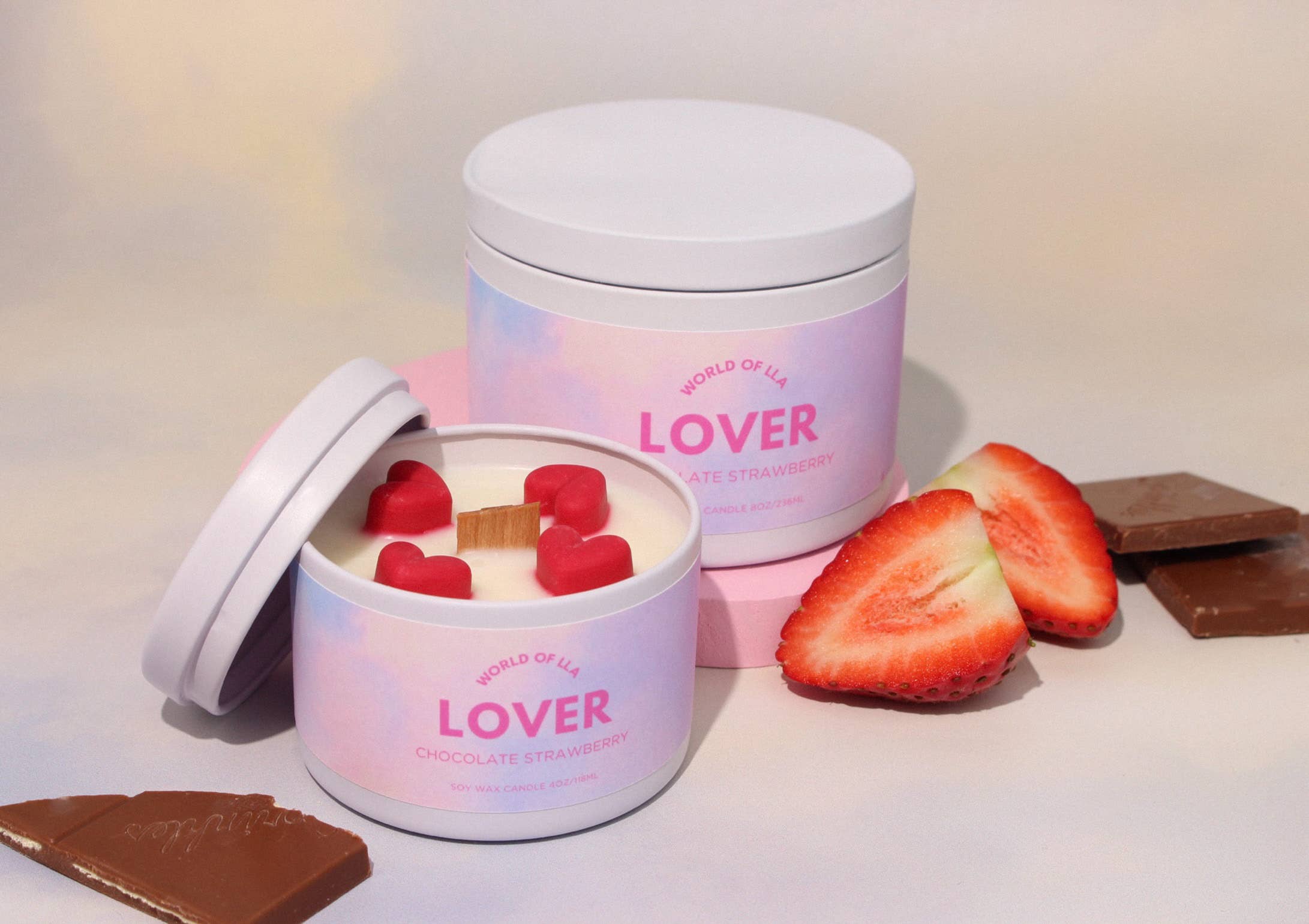 World of LLA - Wholesale Jar/Filled Candle - Lover Candle | Chocolate Strawberry2