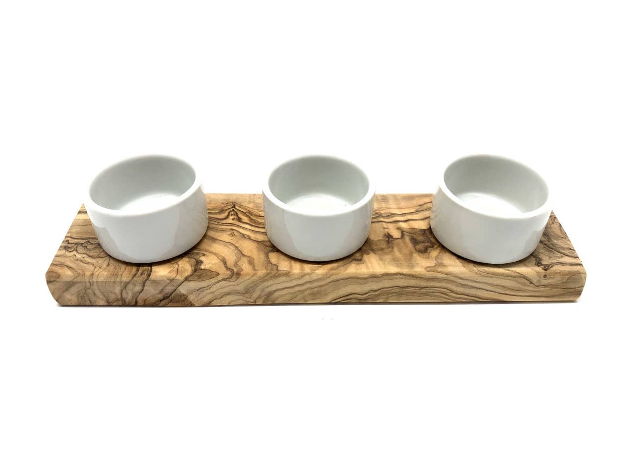 olivenholz-erleben - Wholesale Zout-en pepersetje - 3-delige zoutset FANO3 met zoutchips van olijfhout2