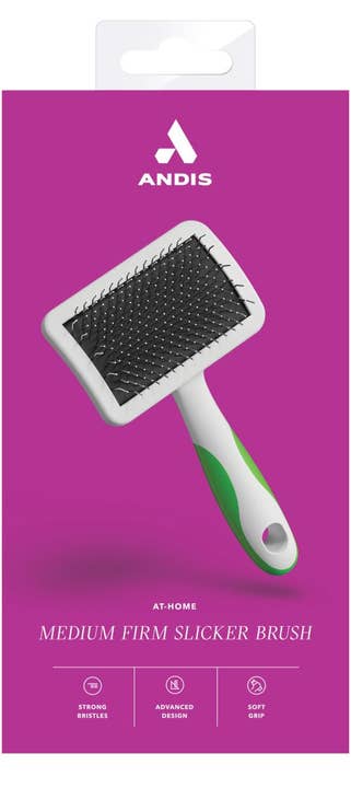 Pet Palette Distribution - Wholesale Pet Grooming Tool - Dog - Andis Medium Firm Slicker Brush - Green/White - VBL2
