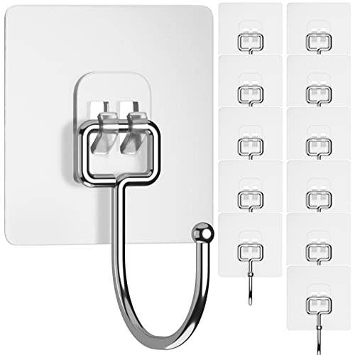 GLUIT - Wholesale Wall Hook - GLUIT Adhesive Hooks Heavy Duty 22 lbs Robe Towel Hooks Waterproof Adhesive Wall Hooks for Home Bathroom Kitchen Office and Outdoor27