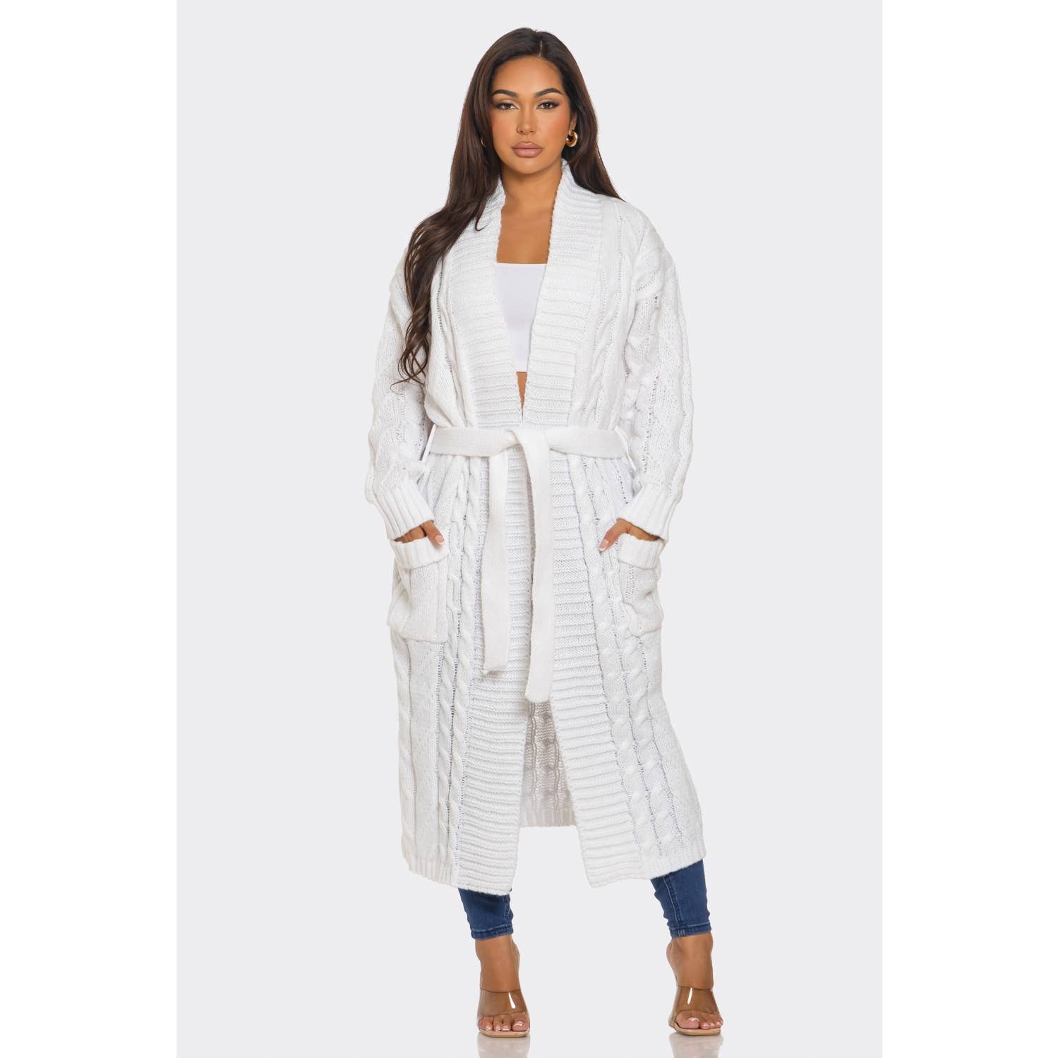 HiteJeans - Vendita all'ingrosso Cardigan - Donna - MAXI CARDIGAN IN MAGLIA CON CINTURA11