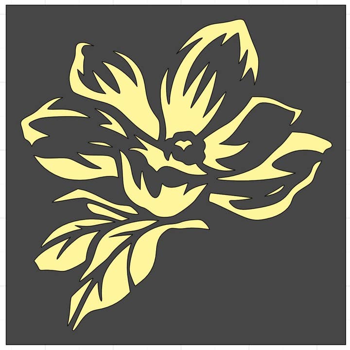 Single Magnolia Stencil for wholesale by Belle Stencils