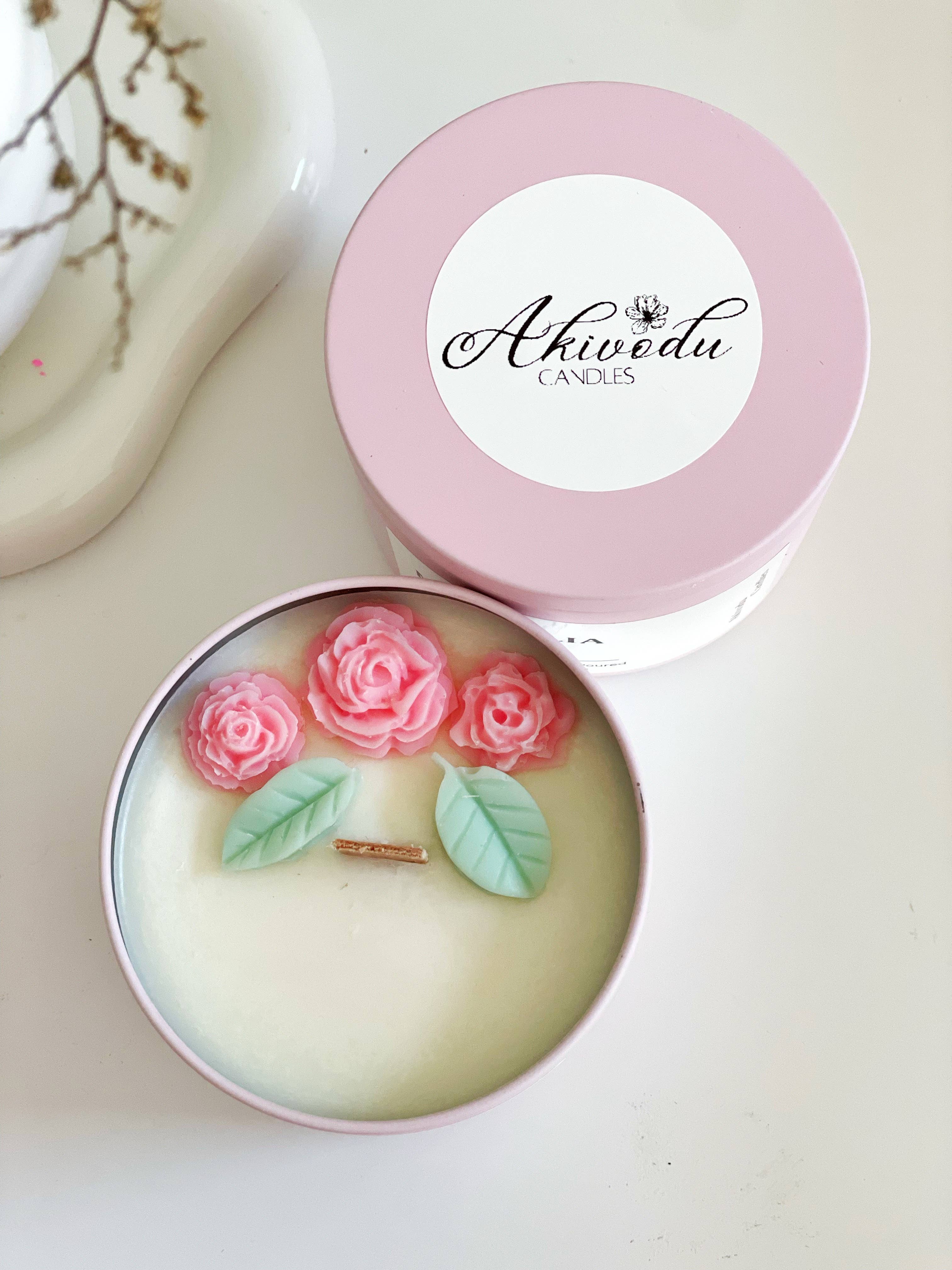 Akivodu Candles - Wholesale Travel Candles - Spring Flower Candle 8 oz - Multiple Scents1
