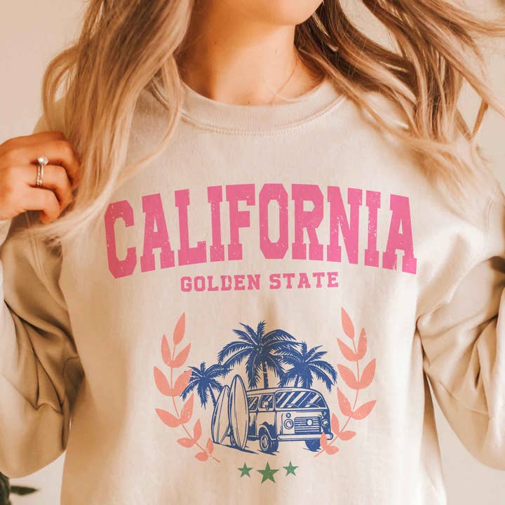 CALIFORNIA GOLDEN STATE Graphic Sweatshirt for wholesale by BLUME & CO.