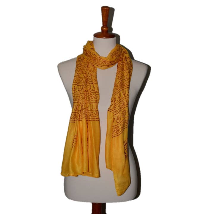 OMSutra – Cachecol - Mulher por atacado – OM Hand Block Bhakti Yoga Oração Sânscrito Hindu Mantra Shawl17