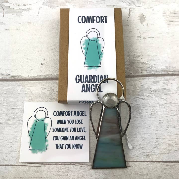 GlassHouse Design – Großhandel Sonnenfänger – Comfort Angel — Geschenk für Trauerfall in Buntglas2