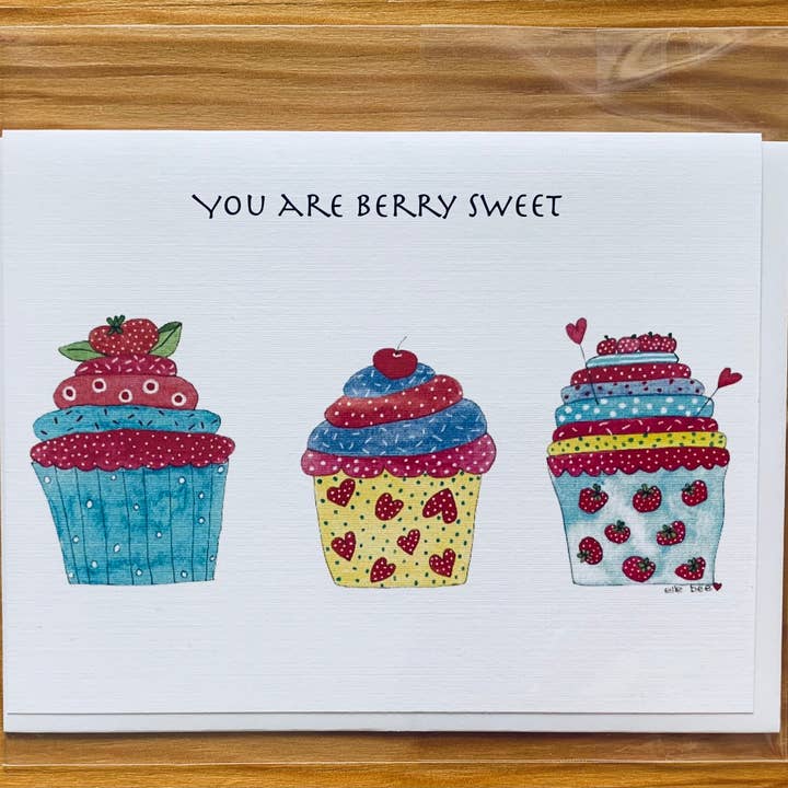 „You are berry sweet” wenskaart voor wholesale door Elle Bee Art Studio
