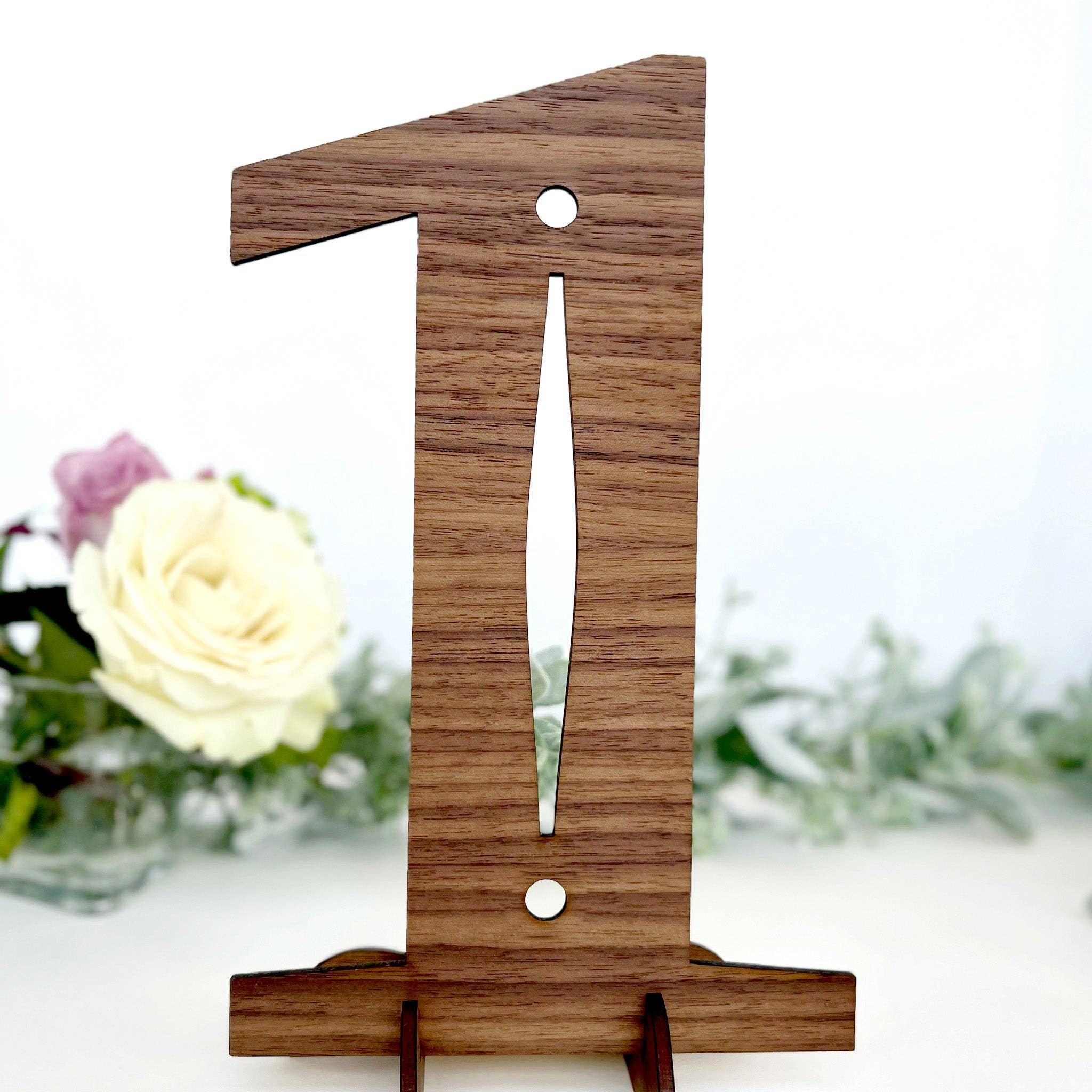 Inspired Indigo - Wholesale Decorative Tabletop Object - Wood Table Numbers with Stands - Contemporary Design1