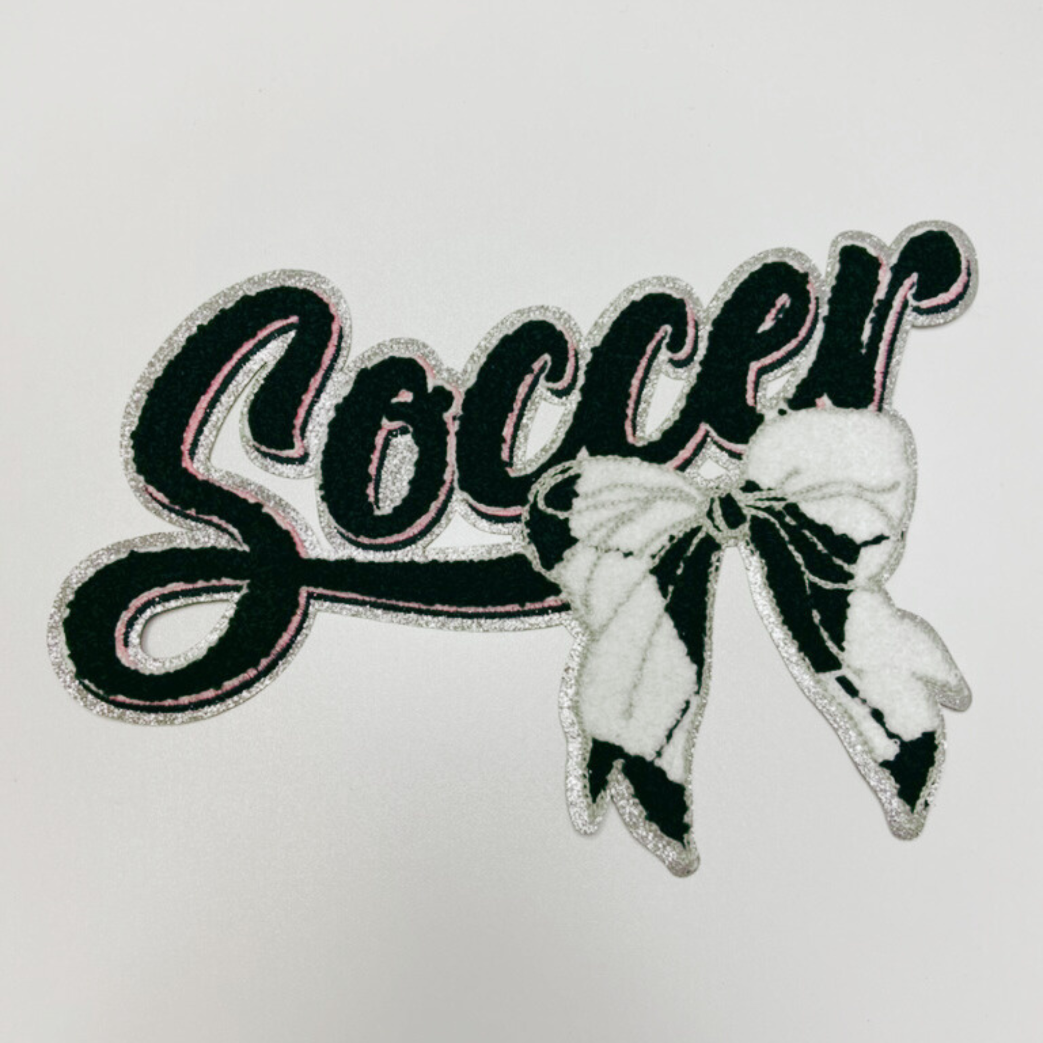 TEELUX - Wholesale Patch - Soccer with Bow  - Chenille Patch3