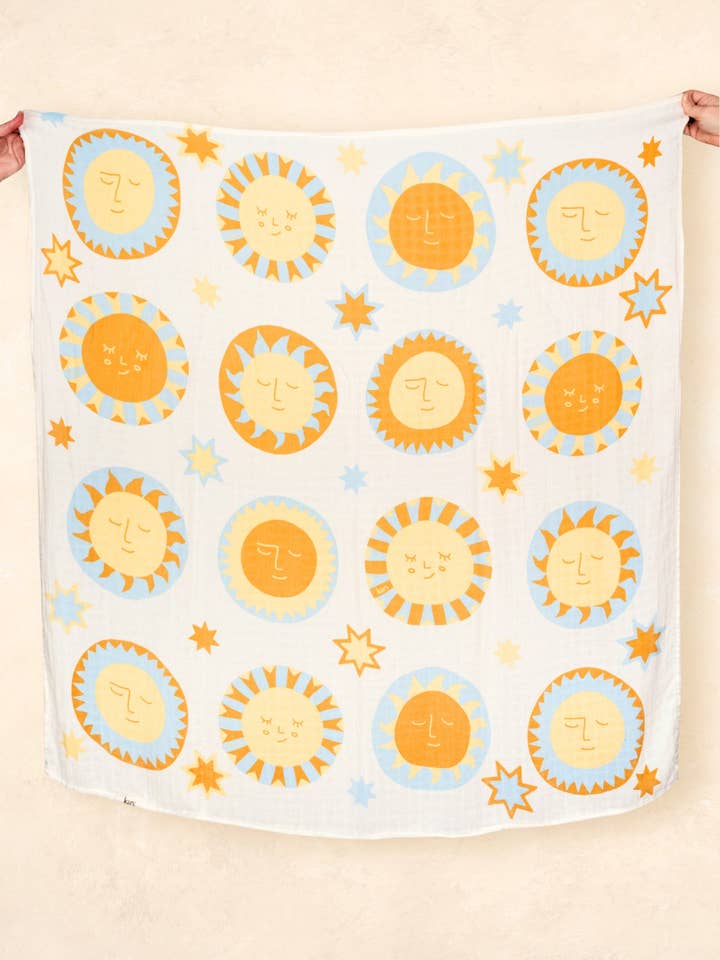 Organic Muslin Swaddle - Sunny Day (Limited Edition) for wholesale on Faire2