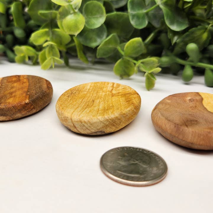 Meraki Gemstones - Wholesale Spiritual Stone/Crystal - Palo Santo Worry Stone, Worry Wood, Thumb Stone 5 Pack