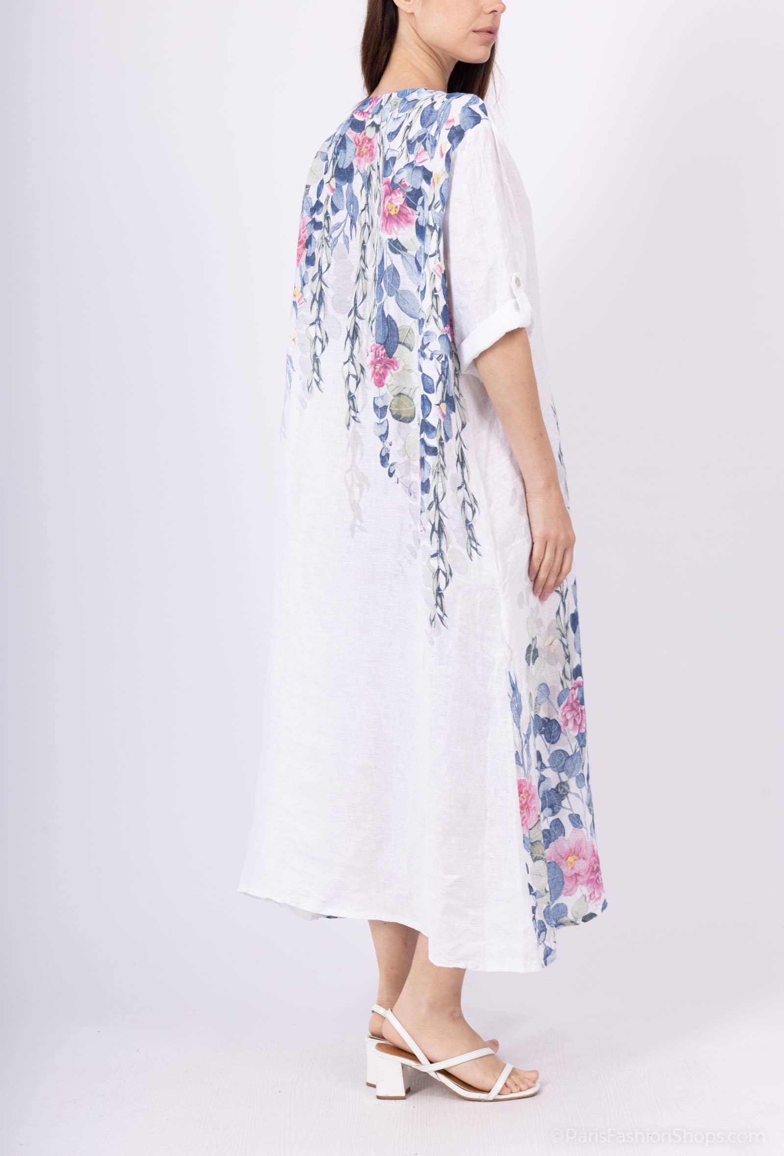 Shyloh - Vente Robe – femme - Robe en lin à imprimé fleuri et 2 boutons 1495518