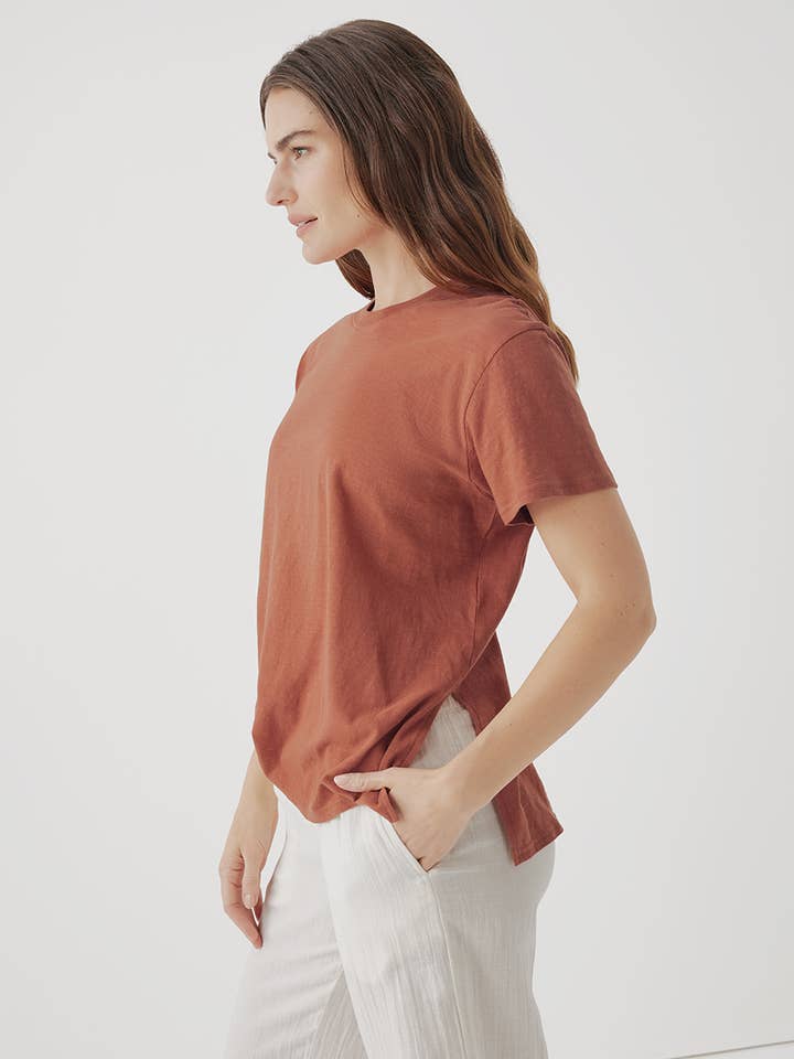 Mahogany Women's Featherweight Slub Oversized Tee for wholesale on Faire