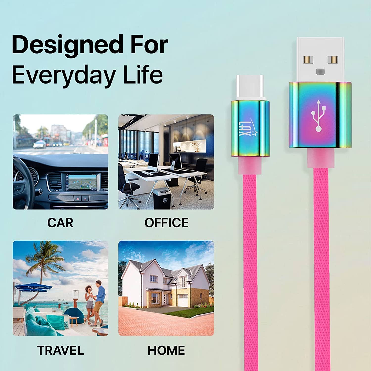 LAX Gadgets - Wholesale Charging Cable - LAX Gadgets USB C Cable - Nylon Braided USB-C Retail Pack21