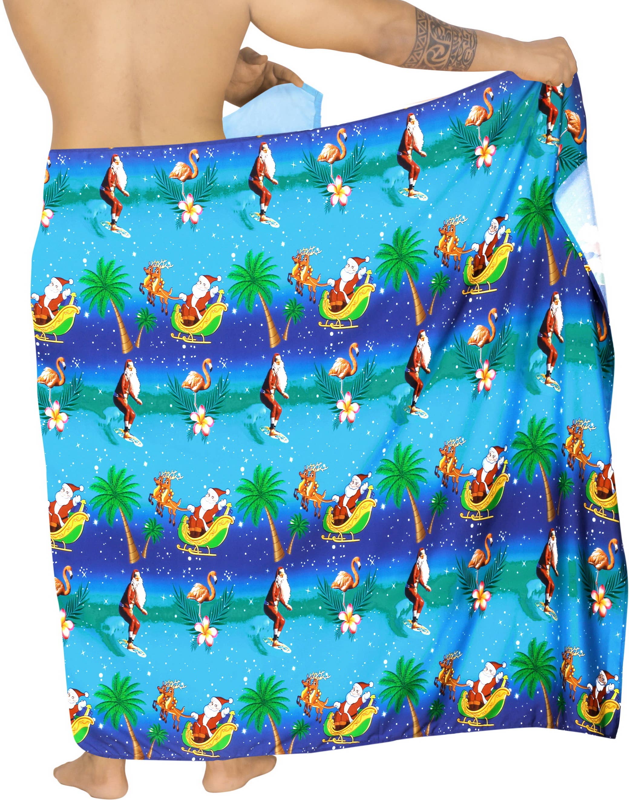 Blue LA LEELA MenVacation Sarong Pareo Wrap One Size Blue-C72 for wholesale on Faire0