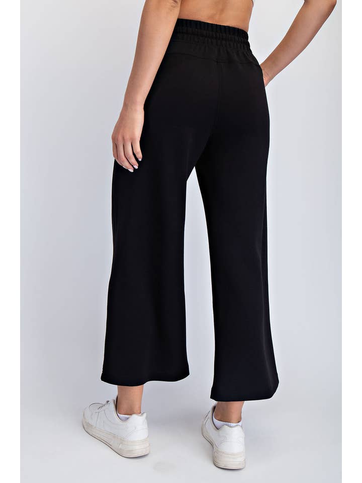 Peace Love Line - Wholesale Pants - Women's - PL9595 - MODAL SCUBA CROPPED WIDE PANT1
