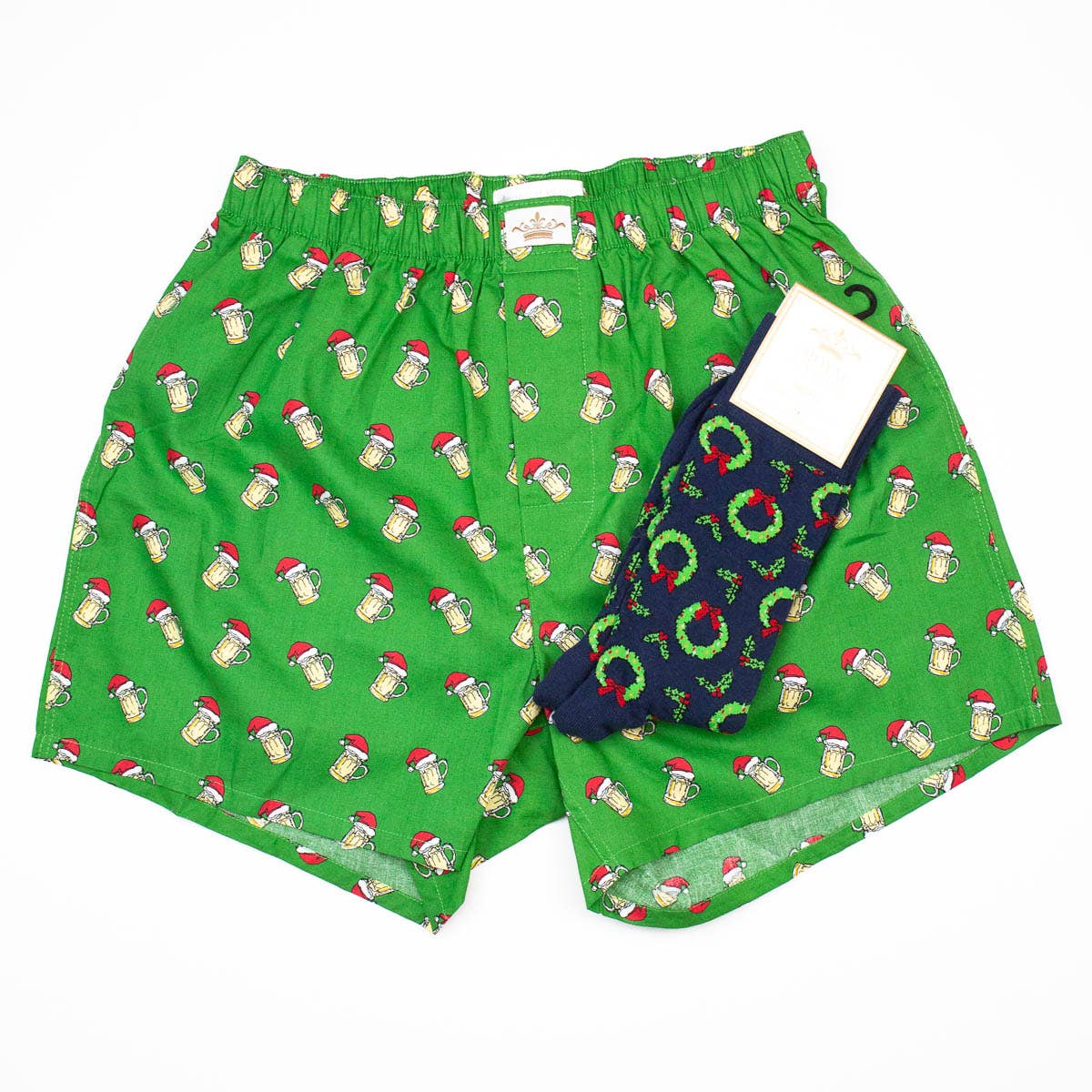 The Royal Standard - Wholesale Underwear - Men's - Men's Christmas Beer Cheers Boxers   Green/Red/Yellow   -Asst.1