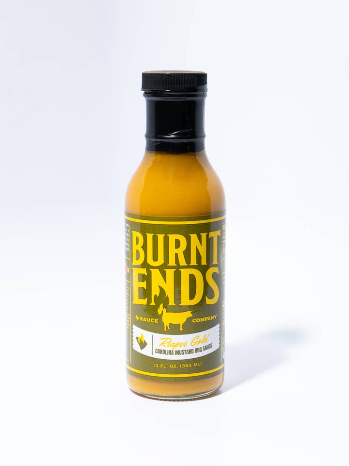 Burnt Ends Reaper Gold - Carolina Mustard BBQ Sauce for wholesale by Mikey V's Foods