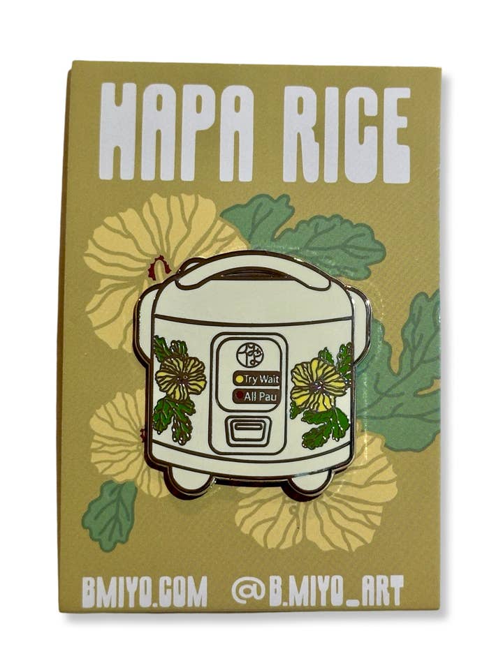 Épinglette en émail Hapa Rice pour la vente par B. Miyo Art