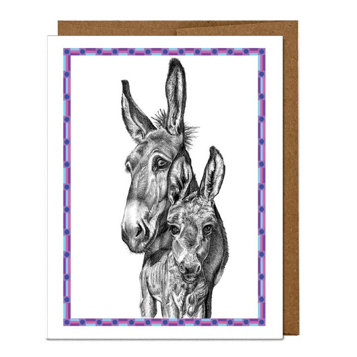 Carte de note Donkey - Mai et espoir pour la vente par Woollybear Travels