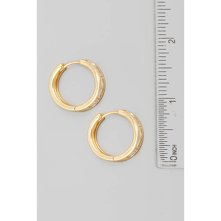 The Looks by Fame Accessories - Wholesale Hoop Earrings - Mini Rhinestone Circle Hoop Earrings