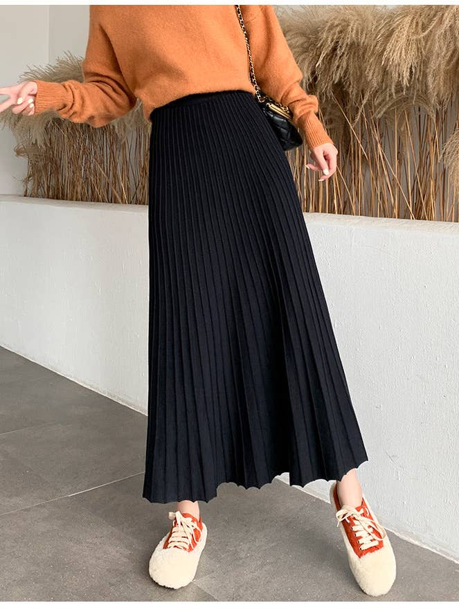 Marayn - Wholesale Skirt – Women’s - Chic ALine Knit Maxi Skirt AutumnWinter22