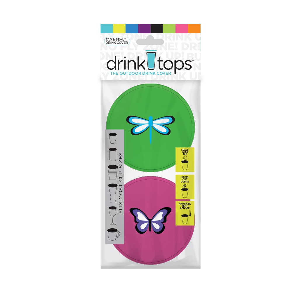 Drink Tops™ - Wholesale Drink Lids - TAP & SEAL Drink Covers - Hanger 2/PK2