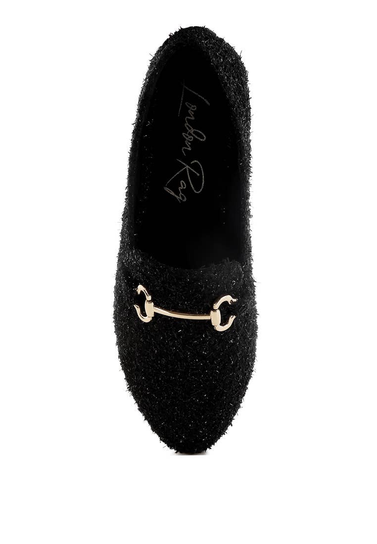 Black Danbury Horsebit Detail Shiny Loafers for wholesale on Faire5