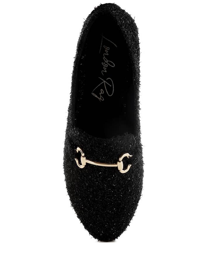 Black Danbury Horsebit Detail Shiny Loafers for wholesale on Faire5