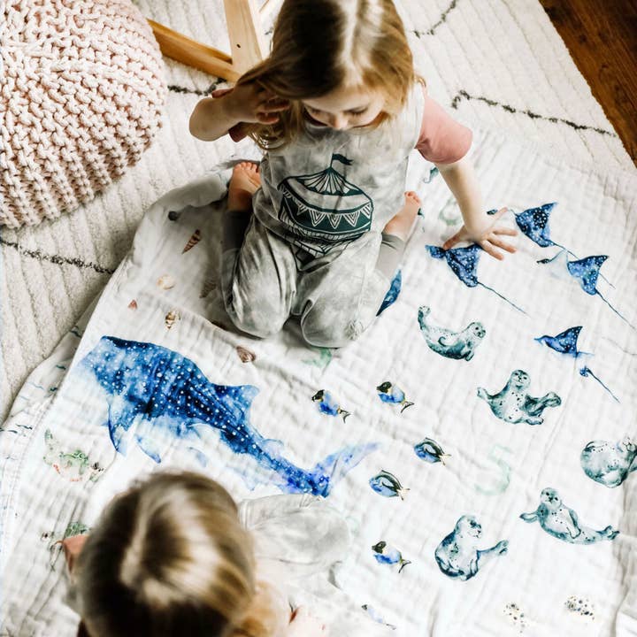 Easy Sunday Club - Wholesale Bedding Blanket - Kids & Baby - Ocean Animals and Numbers 1-10 Blanket1